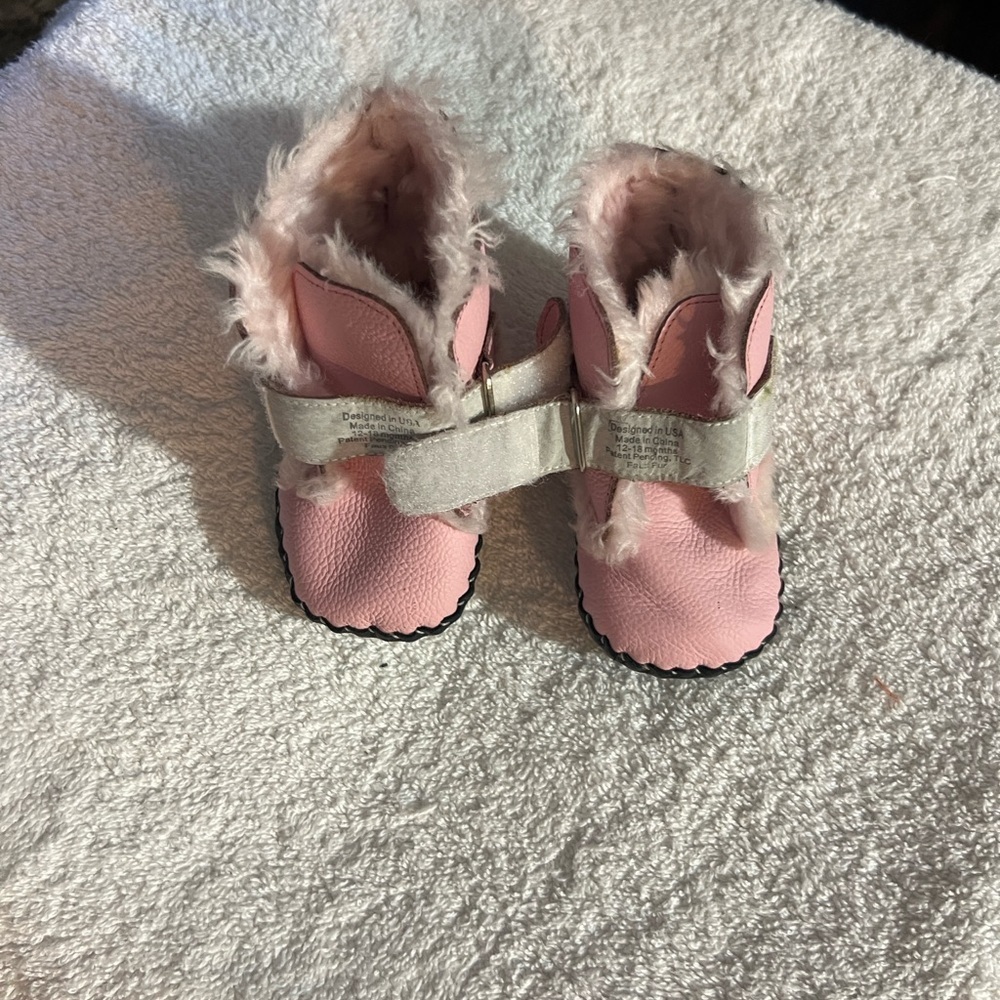 pediped Pink Faux-Fur Baby Boots - Picture 2 of 5